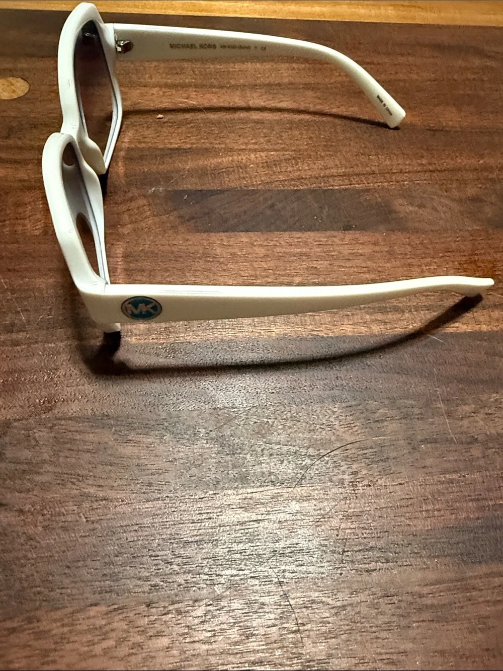 Michael Kors White Oversized Square Sunglasses with Gradient Lenses